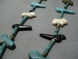 Museum Quality Vintage Native American Jewelry Navajo Royston Turquoise Fetish Sterling Silver Necklace-Nativo Arts