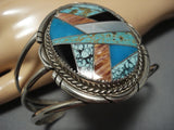 Museum Quality Vintage Native American Jewelry Navajo Royston Turquoise Inlay Sterling Silver Bracelet-Nativo Arts