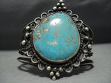 Museum Quality Vintage Native American Jewelry Navajo Sky Blue Turquoise Sterling Silver Bracelet-Nativo Arts