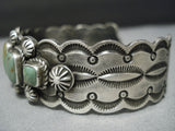 Museum Quality Vintage Native American Jewelry Navajo Squared Royston Turquoise Sterling Silver Bracelet-Nativo Arts