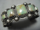 Museum Quality Vintage Native American Jewelry Navajo Squared Royston Turquoise Sterling Silver Bracelet-Nativo Arts
