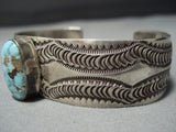 Museum Quality Vintage Native American Jewelry Navajo Sterling Silver Vivid Turquoise Bracelet Cuff Old-Nativo Arts