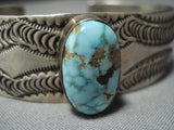 Museum Quality Vintage Native American Jewelry Navajo Sterling Silver Vivid Turquoise Bracelet Cuff Old-Nativo Arts