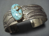Museum Quality Vintage Native American Jewelry Navajo Sterling Silver Vivid Turquoise Bracelet Cuff Old-Nativo Arts