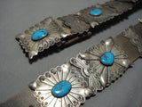 Museum Quality Vintage Native American Jewelry Navajo Turquoise Sterling Silver Concho Belt Old-Nativo Arts