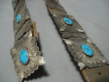 Museum Quality Vintage Native American Jewelry Navajo Turquoise Sterling Silver Concho Belt Old-Nativo Arts