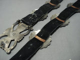 Museum Quality Vintage Native American Jewelry Navajo Turquoise Sterling Silver Concho Belt Old-Nativo Arts