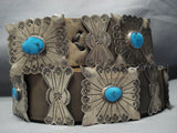 Museum Quality Vintage Native American Jewelry Navajo Turquoise Sterling Silver Concho Belt Old-Nativo Arts