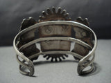 Museum Quality Vintage Native American Jewelry Zuni Green Turquoise Sterling Silver Bracelet-Nativo Arts