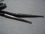 Museum Quality Vintage Native American Jewelry Zuni Turquoise Sterling Silver Kachina Bolo Tie Old-Nativo Arts