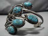 Museum Quality Vintage Native American Navajo #8 Turquoise Sterling Silver Bracelet Old-Nativo Arts