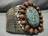 Museum Quality Vintage Native American Navajo #8 Turquoise Sterling Silver Bracelet Old-Nativo Arts