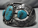 Museum Quality Vintage Native American Navajo #8 Turquoise Sterling Silver Bracelet Old-Nativo Arts