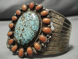 Museum Quality Vintage Native American Navajo #8 Turquoise Sterling Silver Bracelet Old-Nativo Arts