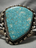 Museum Quality Vintage Native American Navajo #8 Turquoise Sterling Silver Bracelet Old-Nativo Arts