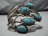 Museum Quality Vintage Native American Navajo #8 Turquoise Sterling Silver Bracelet Old-Nativo Arts