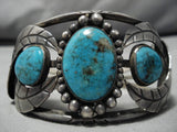Museum Quality Vintage Native American Navajo #8 Turquoise Sterling Silver Bracelet Old-Nativo Arts