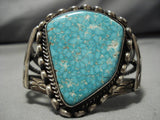 Museum Quality Vintage Native American Navajo #8 Turquoise Sterling Silver Bracelet Old-Nativo Arts