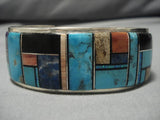 Museum Quality Vintage Native American Navajo Blue Diamond Turquoise Sterling Silver Bracelet-Nativo Arts