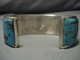 Museum Quality Vintage Native American Navajo Blue Diamond Turquoise Sterling Silver Bracelet-Nativo Arts