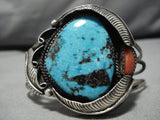 Museum Quality Vintage Native American Navajo Colorado Turquoise Sterling Silver Bracelet Old-Nativo Arts