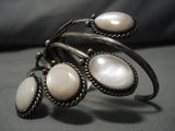 Museum Quality!! Vintage Native American Navajo Pink Shell Sterling Silver Bracelet Old-Nativo Arts