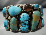 Museum Quality Vintage Native American Navajo Royston Turquoise Sterling Silver Bracelet Old-Nativo Arts