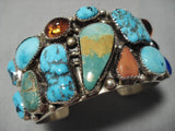 Museum Quality Vintage Native American Navajo Royston Turquoise Sterling Silver Bracelet Old-Nativo Arts