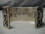 Museum Quality!! Vintage Native American Navajo Squared Turquoise Sterling Silver Bracelet Old-Nativo Arts