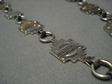 Museum Quality!! Vintage Native American Navajo Sterling Silver Gold Bear Necklace Old- Heavy!-Nativo Arts