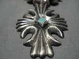 Museum Quality Vintage Native American Navajo Sterling Silver Turquoise Necklace Old-Nativo Arts
