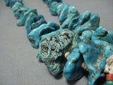 Museum Quality!! Vintage Native American Navajo Turquoise Nugget Heishi Necklace Old-Nativo Arts