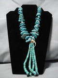 Museum Quality!! Vintage Native American Navajo Turquoise Nugget Heishi Necklace Old-Nativo Arts