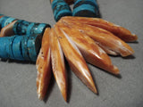 Museum Quality Vintage Native American Navajo Turquoise Sterling Silver Necklace Old-Nativo Arts