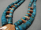 Museum Quality Vintage Native American Navajo Turquoise Sterling Silver Necklace Old-Nativo Arts