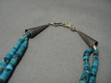Museum Quality Vintage Native American Navajo Turquoise Sterling Silver Necklace Old-Nativo Arts
