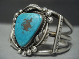 Museum Quality!! Vintage Navajo Bisbee Turquoise Sterling Native American Jewelry Silver Bracelet Old-Nativo Arts