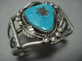 Museum Quality!! Vintage Navajo Bisbee Turquoise Sterling Native American Jewelry Silver Bracelet Old-Nativo Arts
