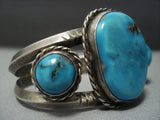 Museum Quality!! Vintage Navajo Blue Gem Turquoise Sterling Native American Jewelry Silver Bracelet Old-Nativo Arts