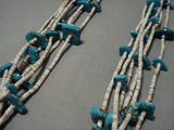 Museum Quality Vintage Navajo Blue Wind Turquoise Native American Necklace Old-Nativo Arts