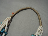 Museum Quality Vintage Navajo Blue Wind Turquoise Native American Necklace Old-Nativo Arts