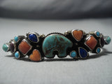 Museum Quality Vintage Navajo Carved Royston Turquoise Sterling Native American Jewelry Silver Bracelet-Nativo Arts
