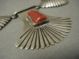 Museum Quality Vintage Navajo Chunky Coral Heavy Sterling Native American Jewelry Silver Pueblo Necklace-Nativo Arts