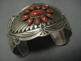 Museum Quality Vintage Navajo Coral Sterling Native American Jewelry Silver Bracelet Old Pawn-Nativo Arts