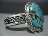 Museum Quality! Vintage Navajo Crow Springs Turquoise Sterling Native American Jewelry Silver Bracelet-Nativo Arts
