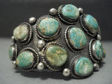 Museum Quality! Vintage Navajo Green Royston Turquoise Sterling Native American Jewelry Silver Bracelet-Nativo Arts
