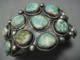 Museum Quality! Vintage Navajo Green Royston Turquoise Sterling Native American Jewelry Silver Bracelet-Nativo Arts