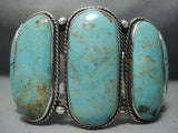 Museum Quality Vintage Navajo Green Turquoise Sterling Native American Jewelry Silver Bracelet Old-Nativo Arts