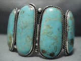 Museum Quality Vintage Navajo Green Turquoise Sterling Native American Jewelry Silver Bracelet Old-Nativo Arts