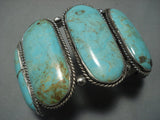 Museum Quality Vintage Navajo Green Turquoise Sterling Native American Jewelry Silver Bracelet Old-Nativo Arts
